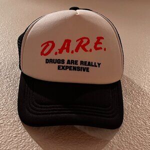 DARE Snapback trucker cap joke hat